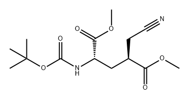 L-Glutamic acid, 4-(cyanomethyl)-N-[(1,1-dimethylethoxy)carbonyl]-, 1,5-dimethyl ester, (4S)- Structure