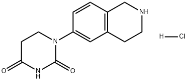 2,4(1H,3H)-Pyrimidinedione, dihydro-1-(1,2,3,4-tetrahydro-6-isoquinolinyl)-, hydrochloride (1:1) Structure