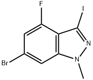 1H-Indazole, 6-bromo-4-fluoro-3-iodo-1-methyl- Structure