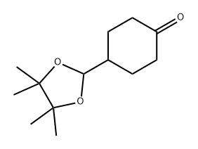 4-(4,4,5,5-四甲基-1,3-二氧环己烷-2-基)环己酮 结构式
