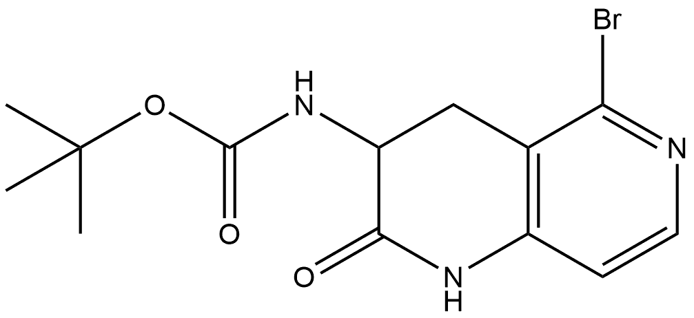 tert-Butyl (5-bromo-2-oxo-1,2,3,4-tetrahydro-1,6-naphthyridin-3-yl)carbamate Struktur