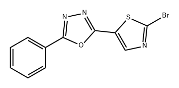 2-(2-溴-5-噻唑基)-5-苯基-1,3,4-噁二唑 结构式