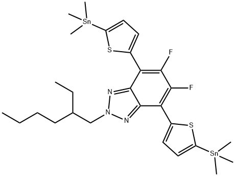 2H-Benzotriazole, 2-(2-ethylhexyl)-5,6-difluoro-4,7-bis[5-(trimethylstannyl)-2-thienyl]-|2-(2-乙基己基)-5,6-二氟-4,7-双[5-(三甲基甲锡基)-2-噻吩基]-2H-苯并三唑