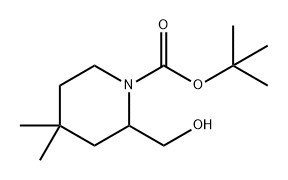 1-Piperidinecarboxylic acid, 2-(hydroxymethyl)-4,4-dimethyl-, 1,1-dimethylethyl ester Structure