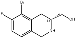 3-Isoquinolinemethanol, 5-bromo-6-fluoro-1,2,3,4-tetrahydro-, (3R)- Struktur