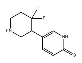 2(1H)-Pyridinone, 5-(4,4-difluoro-3-piperidinyl)- Structure