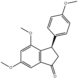1H-Inden-1-one, 2,3-dihydro-4,6-dimethoxy-3-(4-methoxyphenyl)-, (3R)- Structure