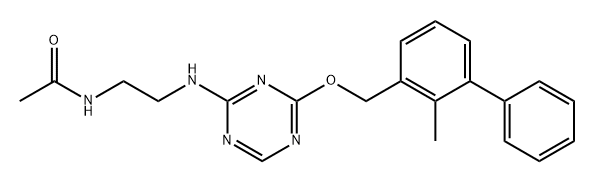 Acetamide, N-[2-[[4-[(2-methyl[1,1'-biphenyl]-3-yl)methoxy]-1,3,5-triazin-2-yl]amino]ethyl]- Struktur