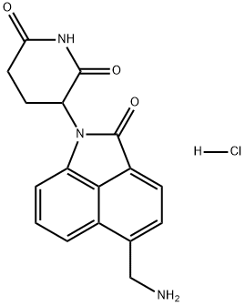 2,6-Piperidinedione, 3-[5-(aminomethyl)-2-oxobenz[cd]indol-1(2H)-yl]-, hydrochloride (1:1) Structure