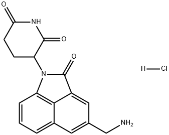 2,6-Piperidinedione, 3-[4-(aminomethyl)-2-oxobenz[cd]indol-1(2H)-yl]-, hydrochloride (1:1) Struktur