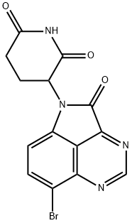 3-(6-溴-2-氧代吡咯并[4,3,2-DE]喹唑啉-1(2H)-基)哌啶-2,6-二酮 结构式