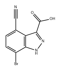 1H-Indazole-3-carboxylic acid, 7-bromo-4-cyano- Structure