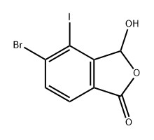 5-溴-3-羟基-4-碘代异苯并呋喃-1(3H)-酮 结构式