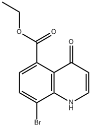 Ethyl 8-bromo-1,4-dihydro-4-oxo-5-quinolinecarboxylate Struktur