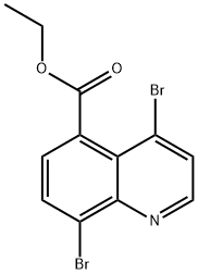 5-Quinolinecarboxylic acid, 4,8-dibromo-, ethyl ester Struktur