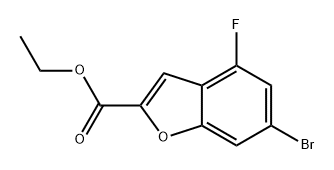 2-Benzofurancarboxylic acid, 6-bromo-4-fluoro-, ethyl ester Struktur
