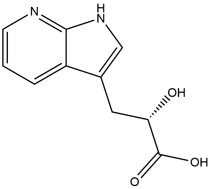 (S)-2-Hydroxy-3-(1H-pyrrolo[2,3-b]pyridin-3-yl)propanoic acid 化学構造式