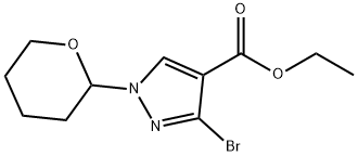 1H-Pyrazole-4-carboxylic acid, 3-bromo-1-(tetrahydro-2H-pyran-2-yl)-, ethyl ester Structure