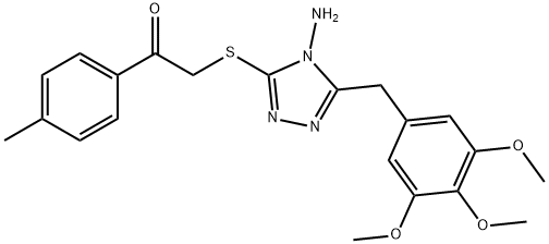 2-[[4-Amino-5-[(3,4,5-trimethoxyphenyl)methyl]-4H-1,2,4-triazol-3-yl]thio]-1-(4-methylphenyl)ethanone Structure