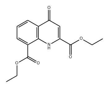 2,8-Quinolinedicarboxylic acid, 1,4-dihydro-4-oxo-, 2,8-diethyl ester Structure