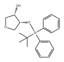 3-Furanol, 4-[[(1,1-dimethylethyl)diphenylsilyl]oxy]tetrahydro-, (3S,4R)- 化学構造式