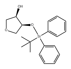 3-Furanol, 4-[[(1,1-dimethylethyl)diphenylsilyl]oxy]tetrahydro-, (3R,4S)- Structure