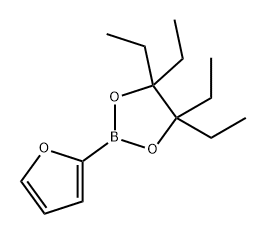 4,4,5,5-テトラエチル-2-(2-フラニル)-1,3,2-ジオキサボロラン 化学構造式
