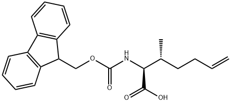 6-Heptenoic acid, 2-[[(9H-fluoren-9-ylmethoxy)carbonyl]amino]-3-methyl-, (2S,3R)- Struktur