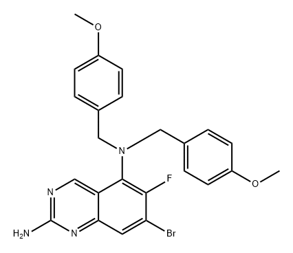 2,5-Quinazolinediamine, 7-bromo-6-fluoro-N5,N5-bis[(4-methoxyphenyl)methyl]- Structure