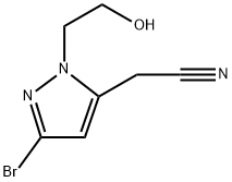 1H-Pyrazole-5-acetonitrile, 3-bromo-1-(2-hydroxyethyl)- Structure