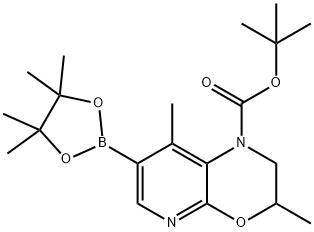 1H-Pyrido[2,3-b][1,4]oxazine-1-carboxylic acid, 2,3-dihydro-3,8-dimethyl-7-(4,4,5,5-tetramethyl-1,3,2-dioxaborolan-2-yl)-, 1,1-dimethylethyl ester Structure