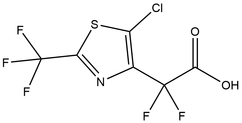 5-Chloro-α,α-difluoro-2-(trifluoromethyl)-4-thiazoleacetic acid Struktur