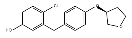 Phenol, 4-chloro-3-[[4-[[(3S)-tetrahydro-3-furanyl]oxy]phenyl]methyl]- Struktur