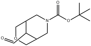 1,1-Dimethylethyl 9-formyl-3-oxa-7-azabicyclo[3.3.1]nonane-7-carboxylate 化学構造式