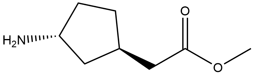 methyl 2-((1R,3R)-3-aminocyclopentyl)acetate 结构式