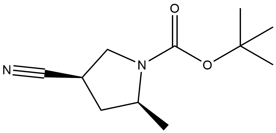 tert-Butyl (2S,4R)-4-cyano-2-methylpyrrolidine-1-carboxylate Struktur