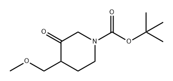 1-Piperidinecarboxylic acid, 4-(methoxymethyl)-3-oxo-, 1,1-dimethylethyl ester Structure