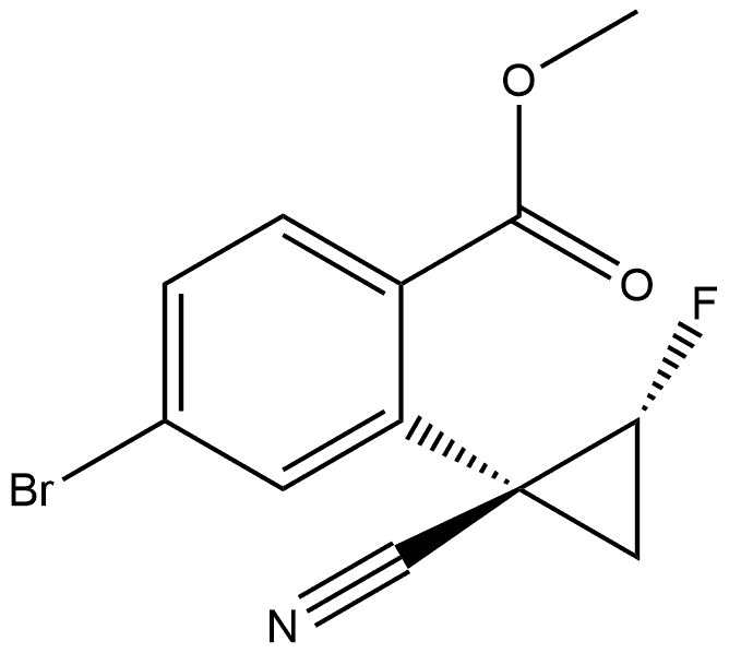 4-溴-2-((1R,2R)-1-氰基-2-氟环丙基)苯甲酸甲酯, 2771023-27-7, 结构式