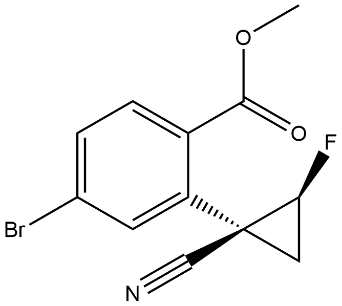 rel-Methyl 4-bromo-2-((1R,2S)-1-cyano-2-fluorocyclopropyl)benzoate Structure