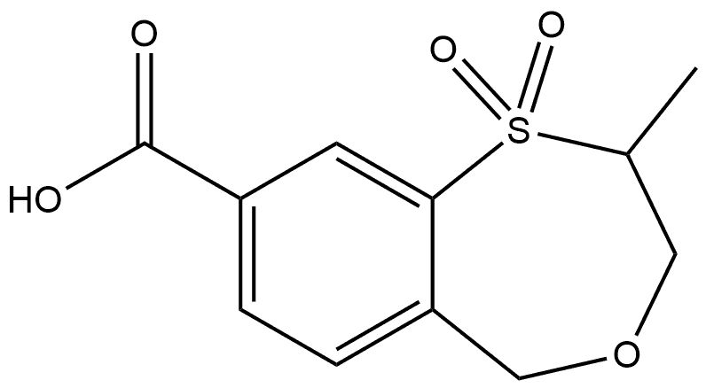 2-methyl-1,1-dioxo-3,5-dihydro-2H-4,1benzoxathiepine-8-carboxylic acid Structure