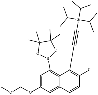 1,3,2-Dioxaborolane, 2-[7-chloro-3-(methoxymethoxy)-8-[2-[tris(1-methylethyl)silyl]ethynyl]-1-naphthalenyl]-4,4,5,5-tetramethyl- Structure