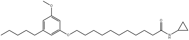 Undecanamide, N-cyclopropyl-11-(3-methoxy-5-pentylphenoxy)- 化学構造式