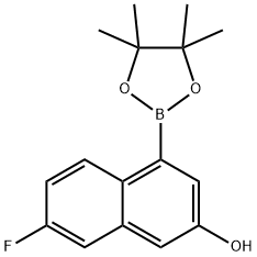 2-Naphthalenol, 7-fluoro-4-(4,4,5,5-tetramethyl-1,3,2-dioxaborolan-2-yl)- Structure