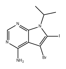 7H-Pyrrolo[2,3-d]pyrimidin-4-amine, 5-bromo-6-iodo-7-(1-methylethyl)-|5-溴-6-碘-7-异丙基-7H-吡咯[2,3-D]嘧啶-4-胺