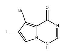 Pyrrolo[2,1-f][1,2,4]triazin-4(1H)-one, 5-bromo-6-iodo- Structure
