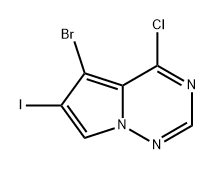 5-溴-4-氯-6-碘吡咯并[2,1-F][1,2,4]三嗪 结构式