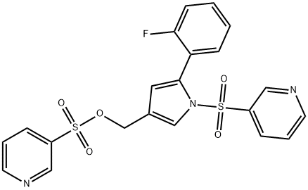 3-Pyridinesulfonic acid, [5-(2-fluorophenyl)-1-(3-pyridinylsulfonyl)-1H-pyrrol-3-yl]methyl ester Structure