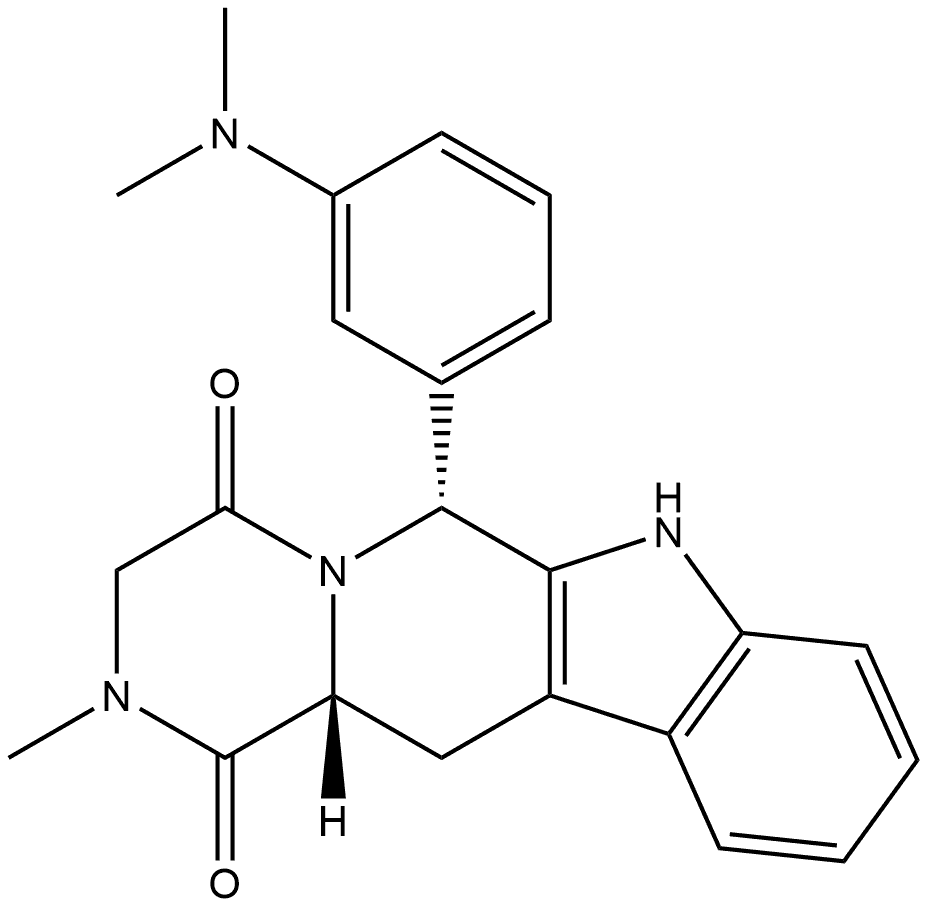 (6R,12aR)-6-[3-(Dimethylamino)phenyl]-2,3,6,7,12,12a-hexahydro-2-methylpyrazino[1′,2′:1,6]pyrido[3,4-b]indole-1,4-dione,2775447-87-3,结构式