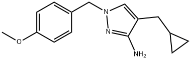 4-(Cyclopropylmethyl)-1-(4-methoxybenzyl)-1H-pyrazol-3-amine Struktur