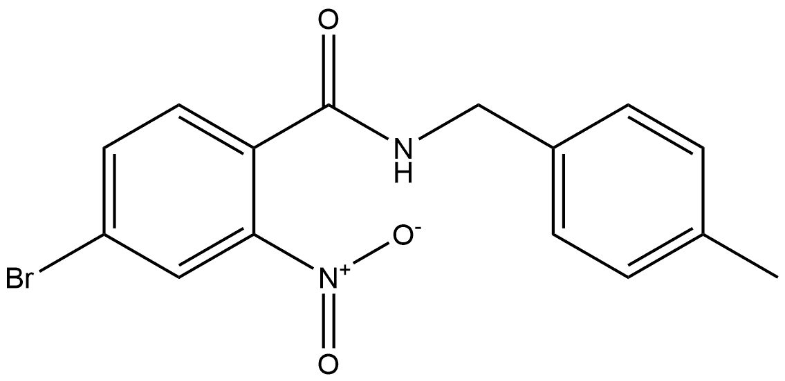 4-bromo-N-(4-methylbenzyl)-2-nitrobenzamide 结构式